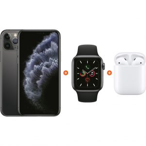 Apple iPhone 11 Pro 64 GB Space Gray + Apple Watch 5 40mm + Apple AirPods 2 met oplaadcase | Apple Mobiele telefoons