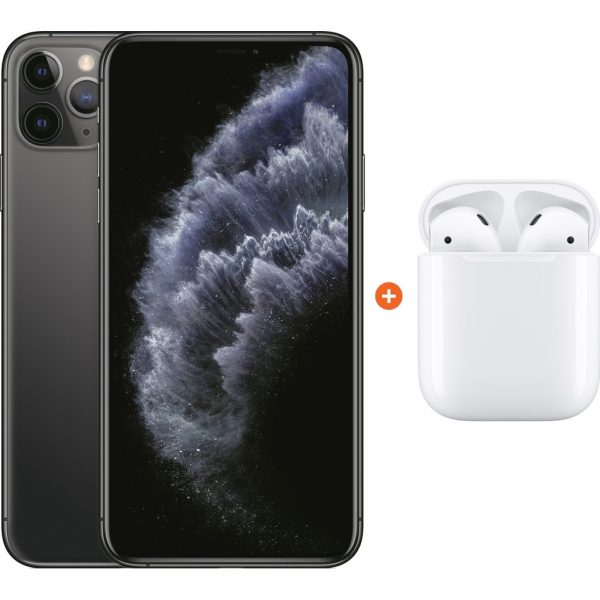 Apple iPhone 11 Pro Max 64 GB Space Gray + Apple AirPods 2 met oplaadcase | Apple Mobiele telefoons